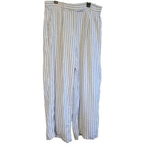 Abercrombie & Fitch Women Linen‎ Blend Wide Leg Pant 30/10R Lagenlook Coastal